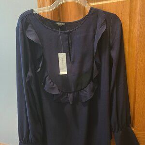 Dark blue Ann Taylor ruffle shirt - NWT - M